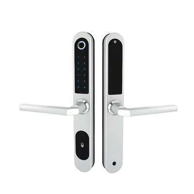 Pilas AA de cristal biométricas de la cerradura de puerta de Wifi del Smart Home de la tarjeta inteligente de la huella dactilar 4pcs